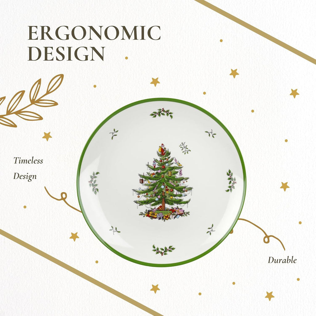 Christmas Tree Round Shatterproof Serving Platter