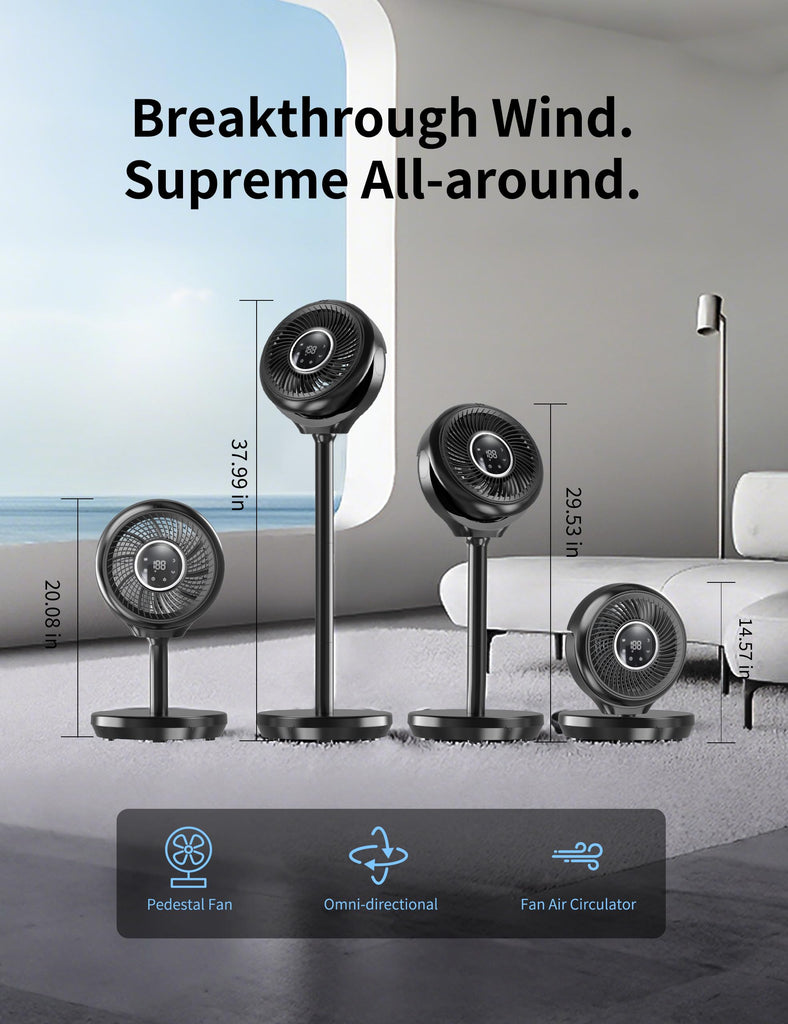 Standing Fan 180° Omnidirectional Oscillating 20dB Quiet Sleep