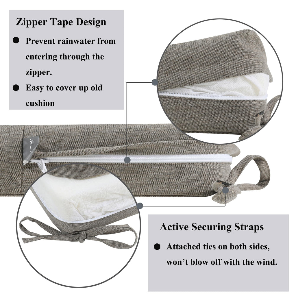Outdoor Bench Cushion Covers 42x18x3Inch, No Insert-Beige Coffee