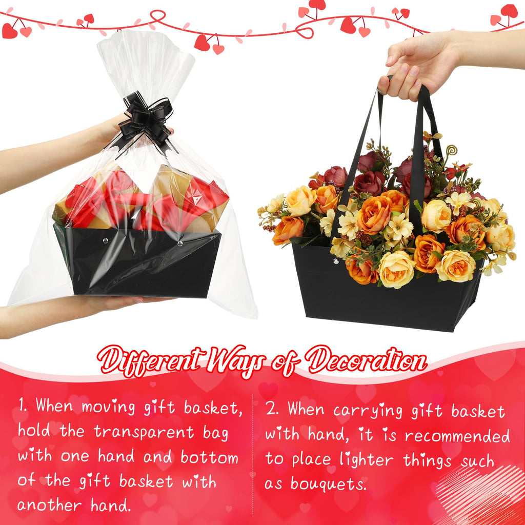 12 Pack Basket for Gift Empty Bulk Empty Gift Basket Kit, Black