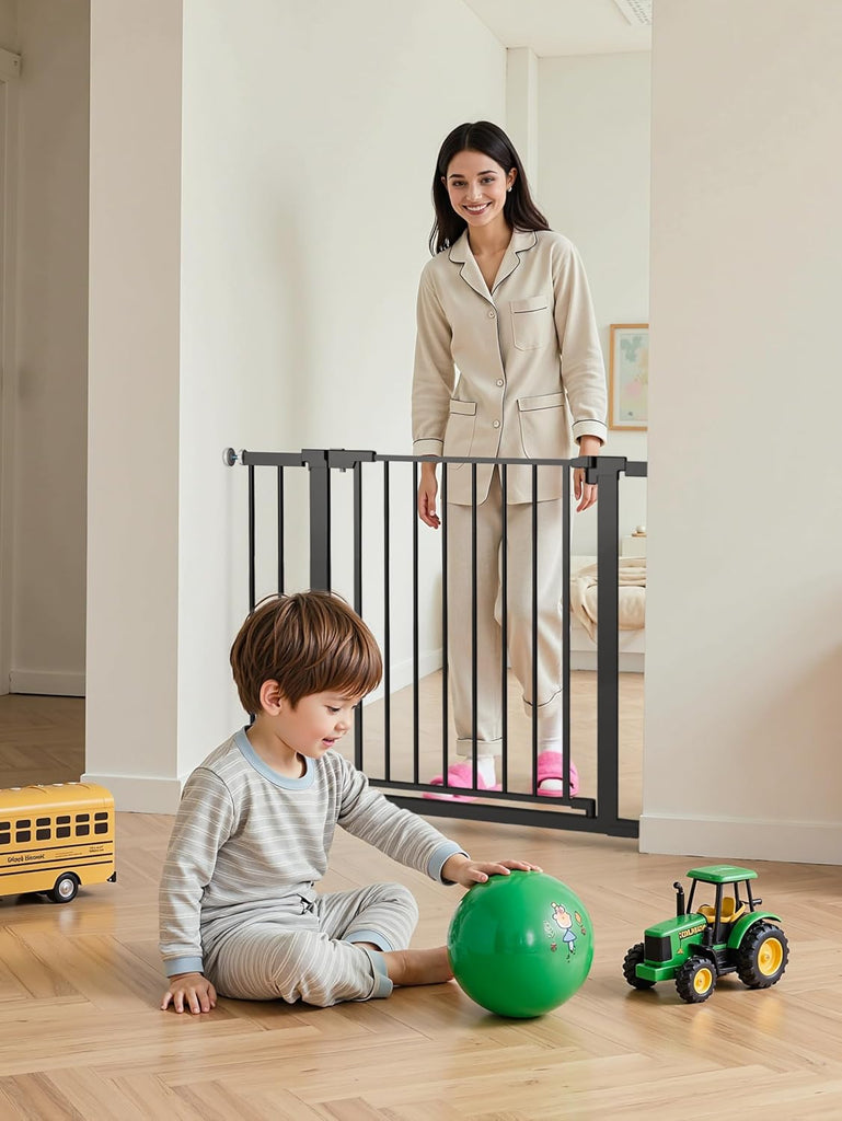 29.5-40.5" Baby Gate for Stairs, Dog Gate for Doorways, Walk Thru Auto Close Metal Baby Safety Gate for The House