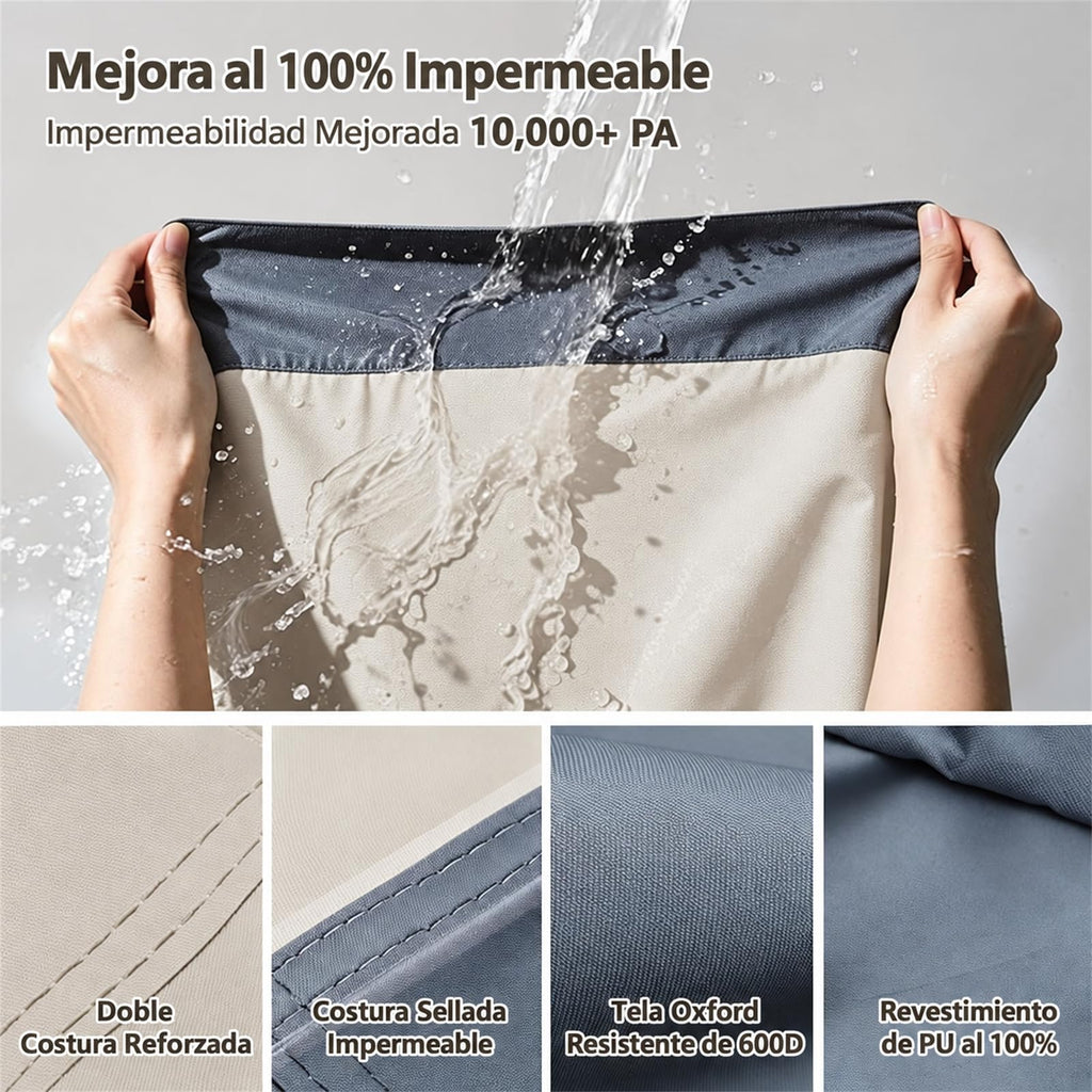 Outdoor Patio Furniture Cover, Heavy Duty Waterproof Table Cover, Windproof UV Resistant All Season Protection for