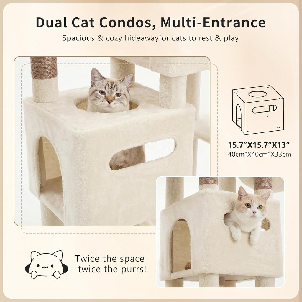 Cat Tree, 74.8'' Spacious & Tall Cat Tower for Large Cats -1