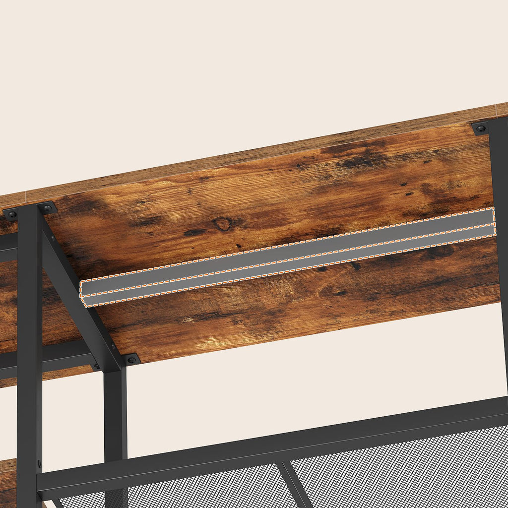 TV Stand with Power Outlets to 85 Inches, TV Console Table with Open Storage Shelves, Industrial Media Entertainment