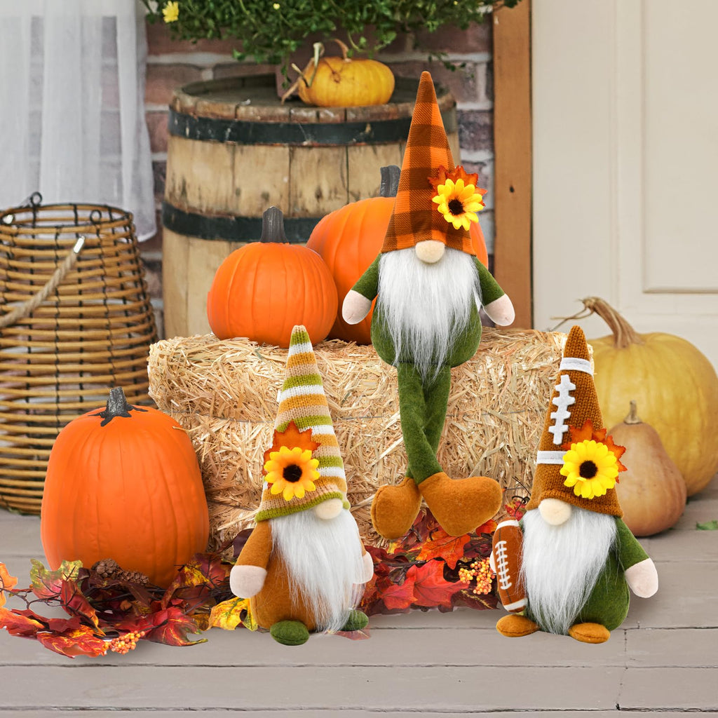 Thanksgiving Decorations 3 Pack Fall Football Decor