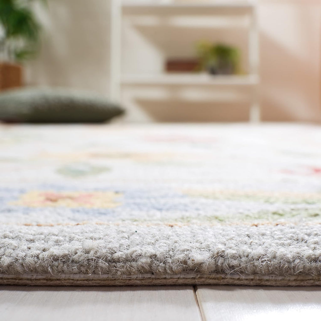 Chelsea Area Rug - 10' x 14', Grey, Handmade Wool, French Country Floral Design