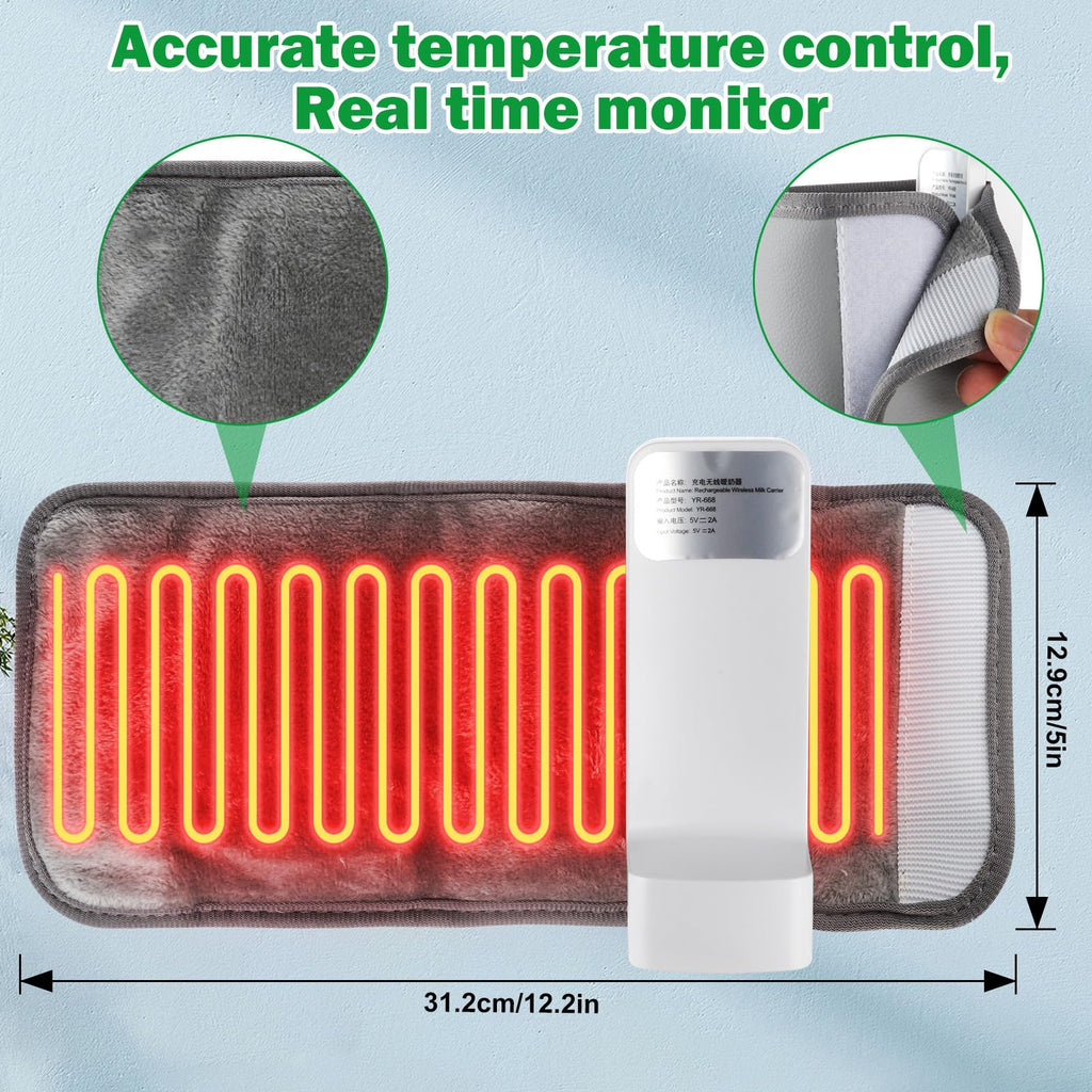 Portable Battery-Powered Baby Bottle Warmer with Temperature Display, Travel-Friendly Milk Warmer for On-the-Go