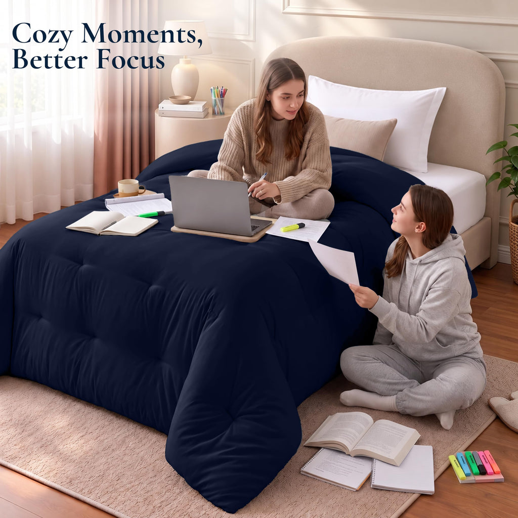 Twin Duvet Insert, Navy, Comforter, 64 x 88 Inches