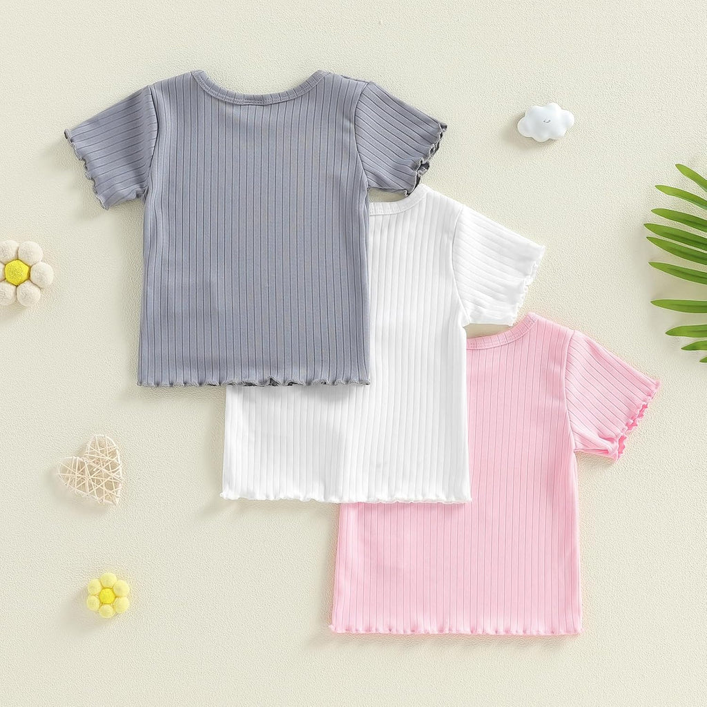 Toddler Girl Boy Clothes 3 Pack Shirts Baby Tee 6M 1T