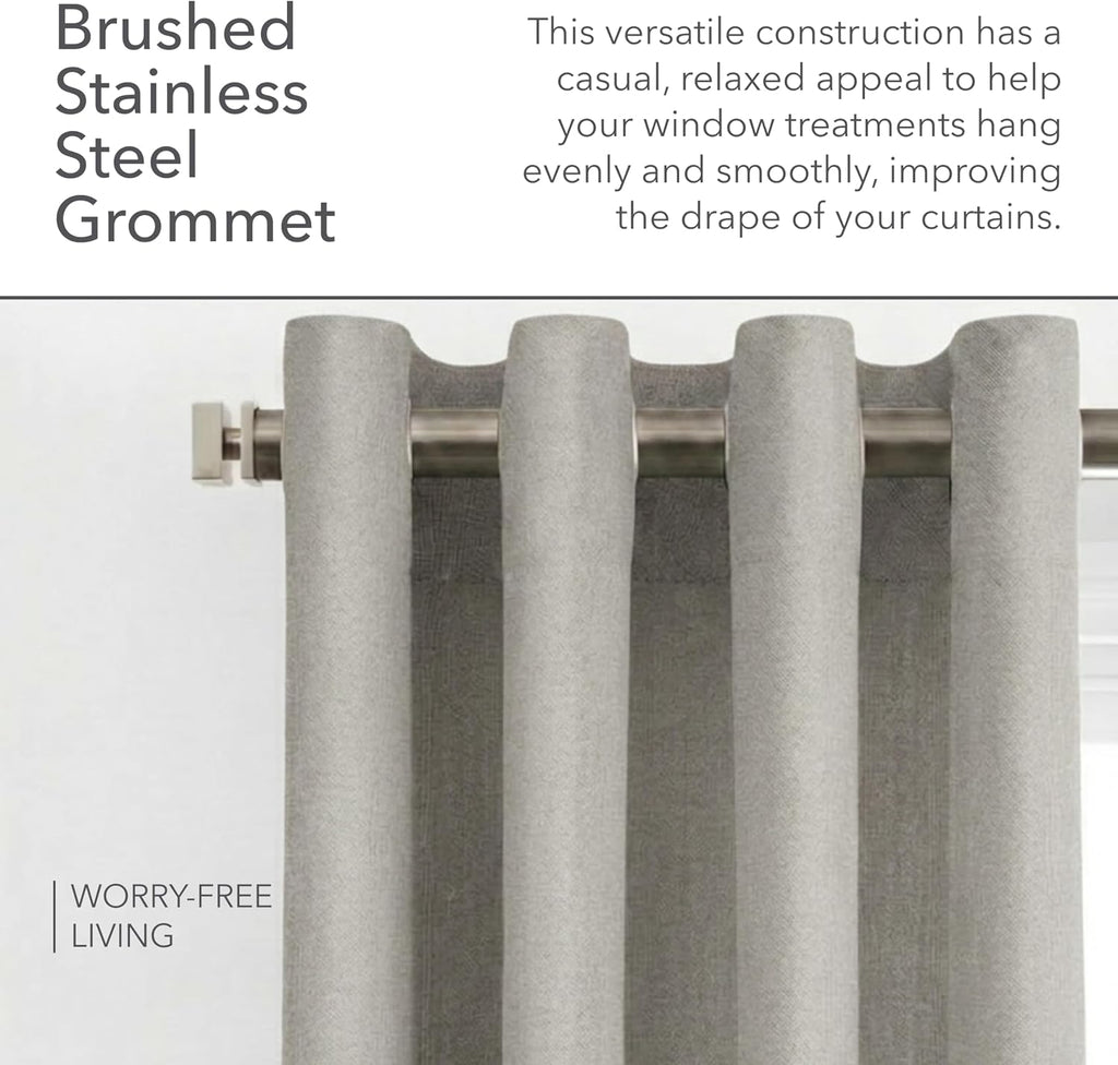 Marx Light Filtering Curtains | 50 in. W X 108 in. L | Gravel | Fade Proof Indoor & Outdoor Drapes with UV Protection