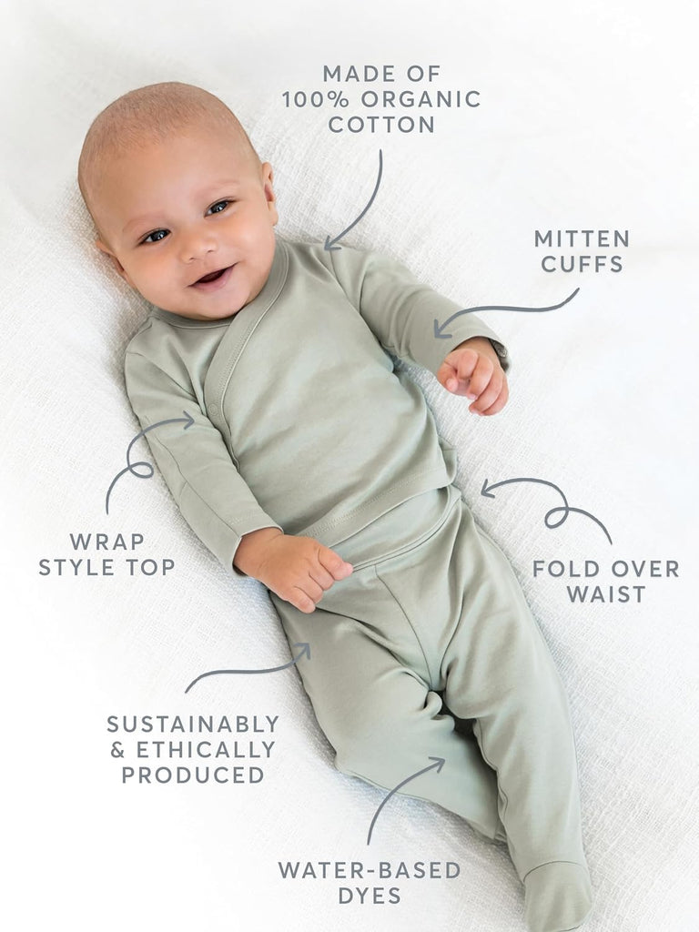 Newborn Organic Cotton Side Snap Top & Pant Set