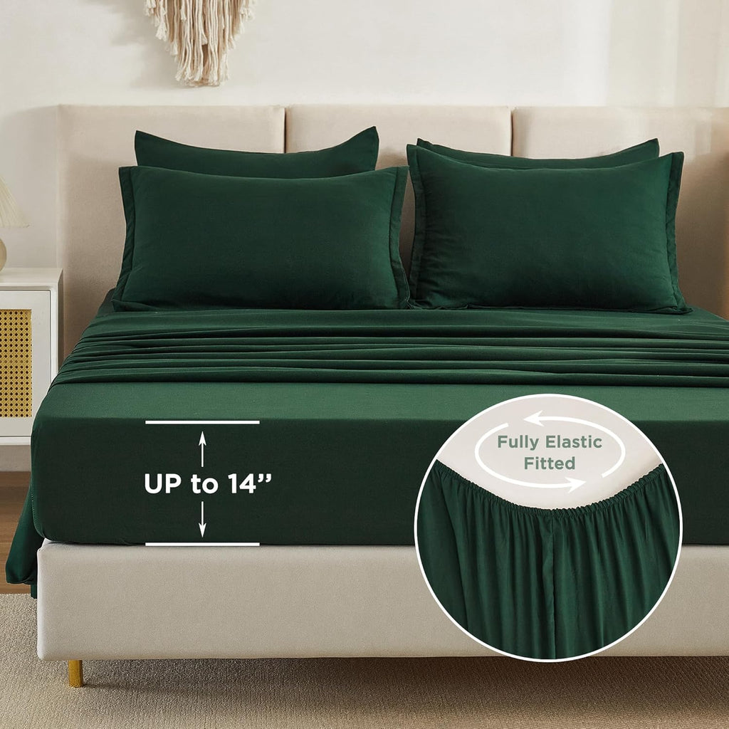 Litanika Queen Comforter Set Dark Emerald Green