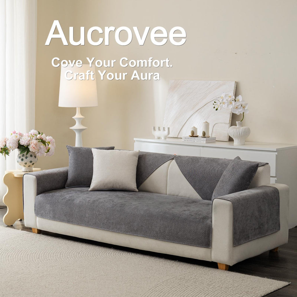 Soft Plush Couch Cover Washable, Non Slip Pluffy Sectional Sofa Covers for 3 Cushion Couch Sofa L Sharped Sofa
