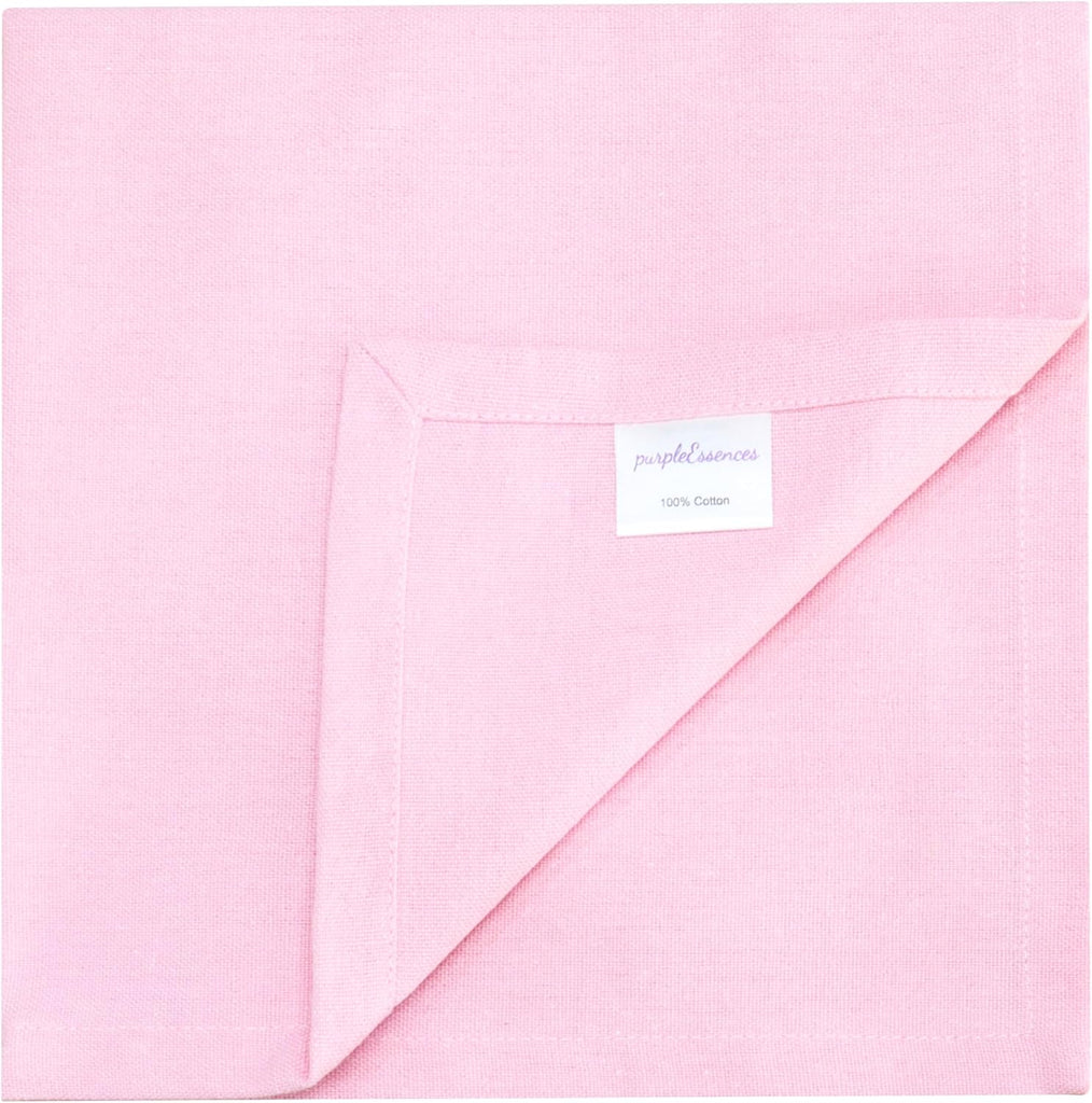 Set of 12 Cloth Dinner Napkins 100% Cotton 18x18 Inch - Soft Durable Washable - Ideal for Farmhouse Party Spring