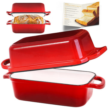 Cast Iron Loaf Pan with Lid, 9x5" Loaf Pans made Bread