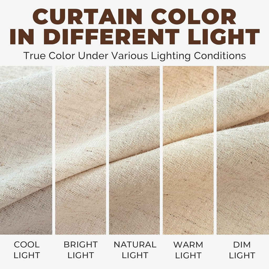 3 in 1 Linen Shower Curtain with Liner and 12 Double Glide Hooks 72 x 72 | Thick linen-poly blend, detachable