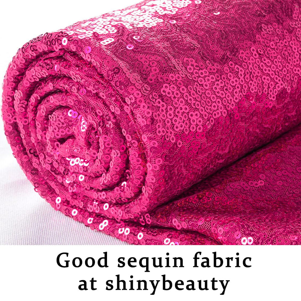 Hot Pink Fabric by The Yard 5 Yards Mesh Fabric for Sewing Sequin Material Fabric for DIY Dresses Clothing Table Linen