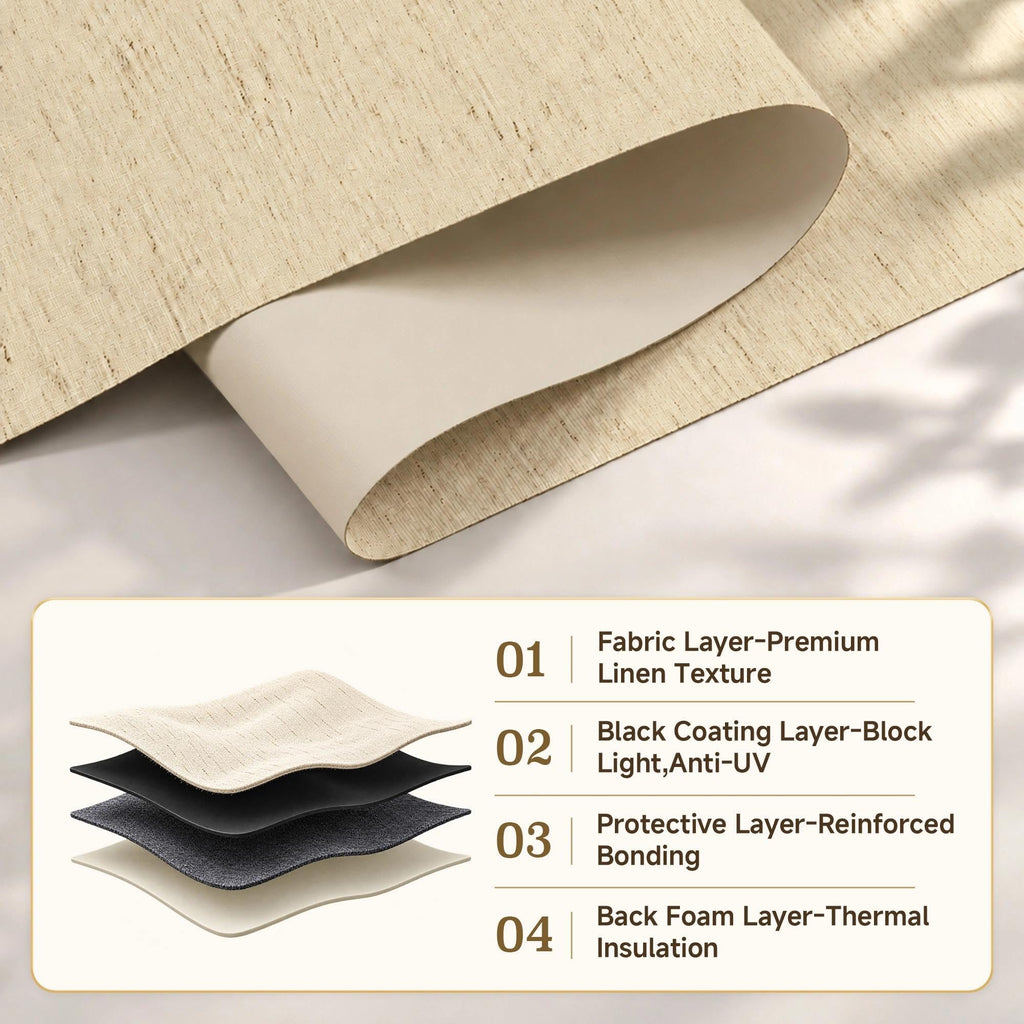 Cordless Blackout Roller Shades, Cream