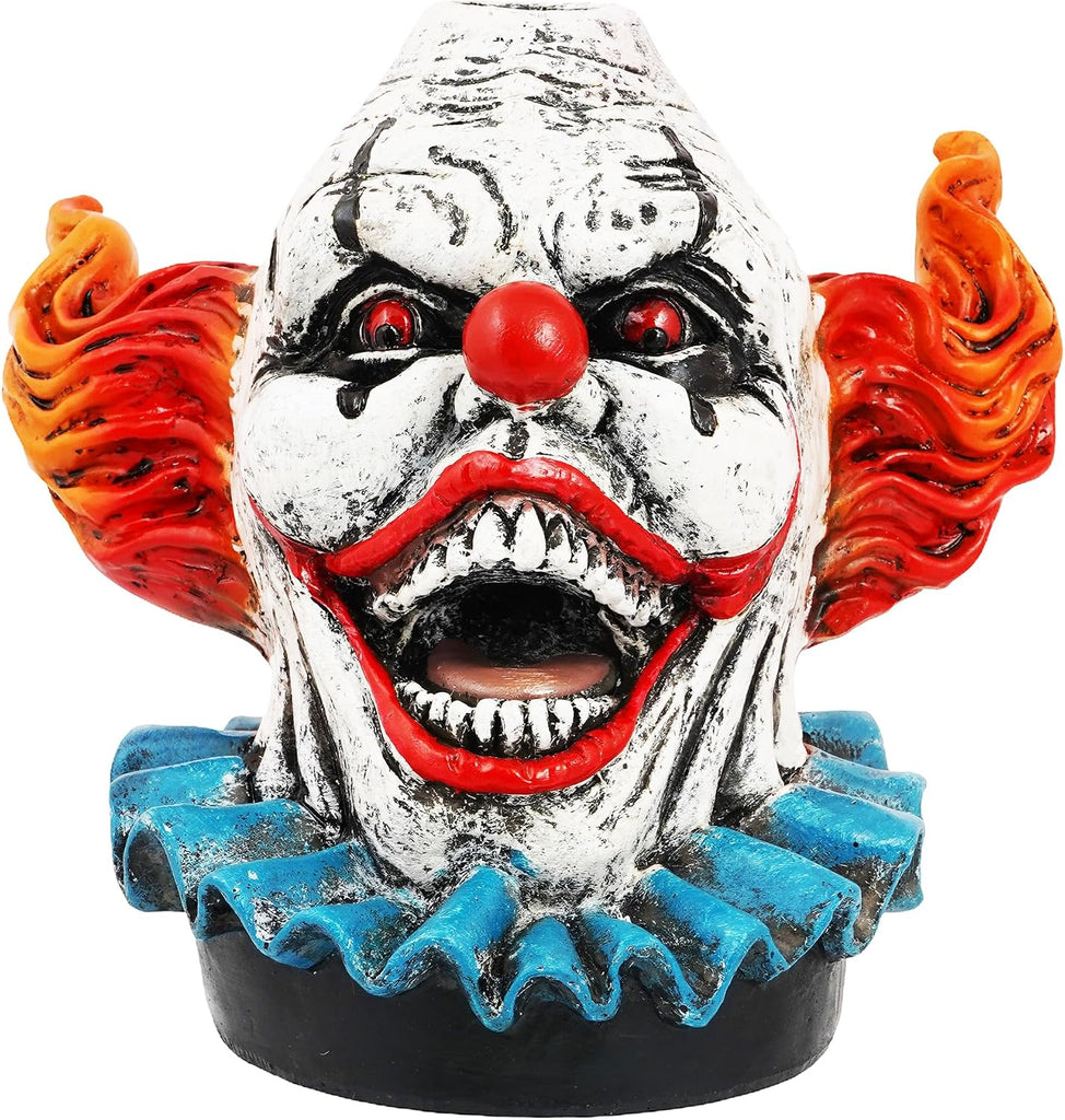 Clown Backflow Incense Burner - 5 x 5 x 3 Inch Hand-Painted Cold Cast Resin | Whimsical Decorative Aromatherapy