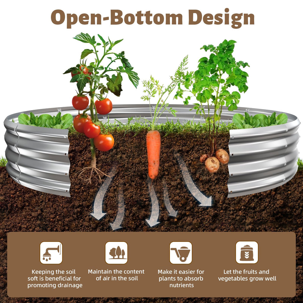 72" Round Galvanized Steel Fire Ring Pit/Raised Garden Bed Kit