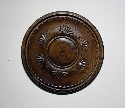 Handcrafted Wood Ceiling Medallion, Round Carved Pine Chandelier Medallion, Rustic Decorative Ceilin