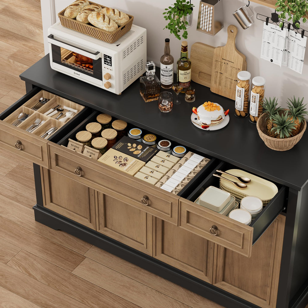 52.7" Buffet Cabinet with Storage, Kitchen Sideboard Buffet Table