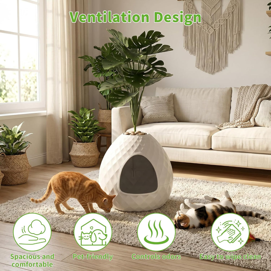 Plant Litter Box for Small Cats, Hidden Cat Litter Box Enclosure