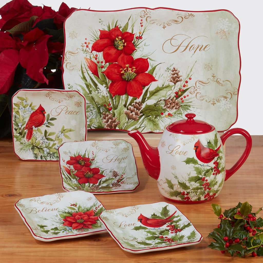 Winter's Medley 16 pc Dinnerware Set, Service for 4