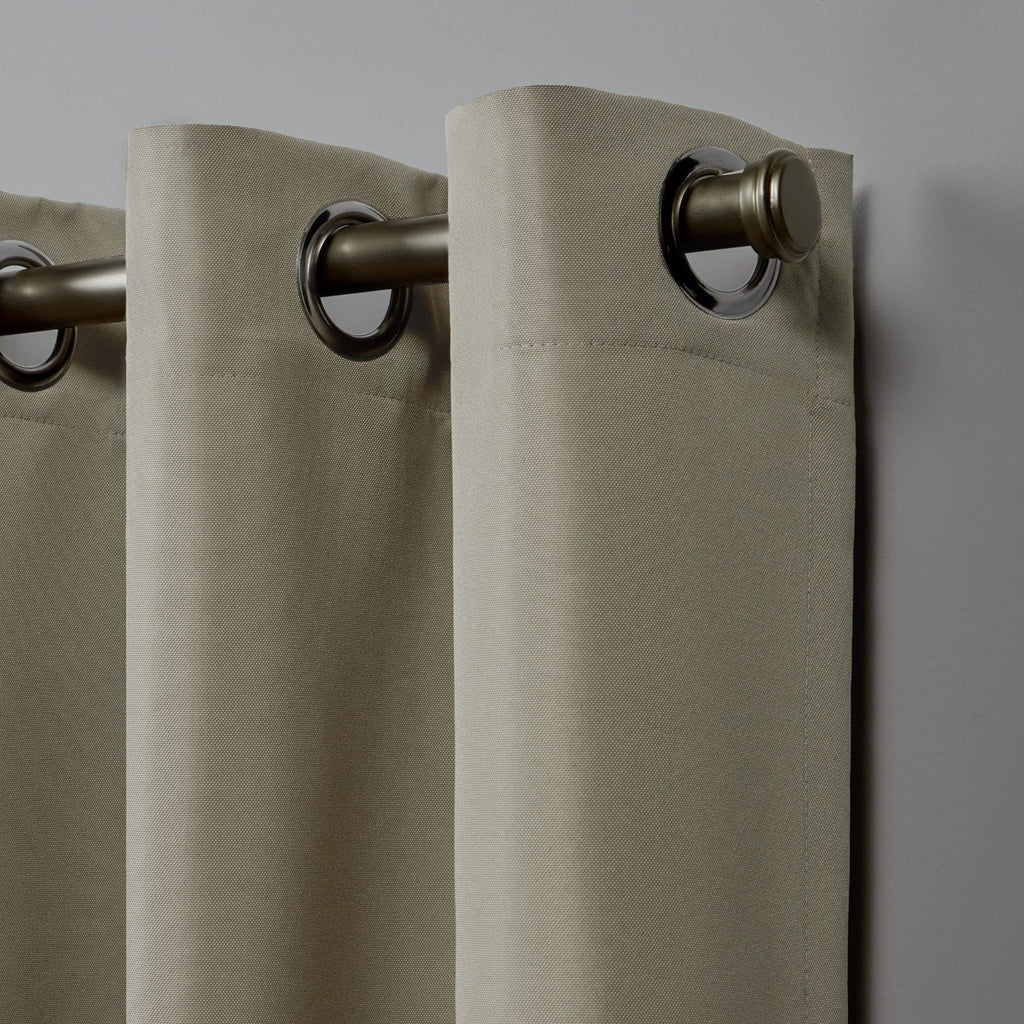 Canvas Indoor/Outdoor Grommet Top Curtain Panel Pair, 54"x96", Khaki