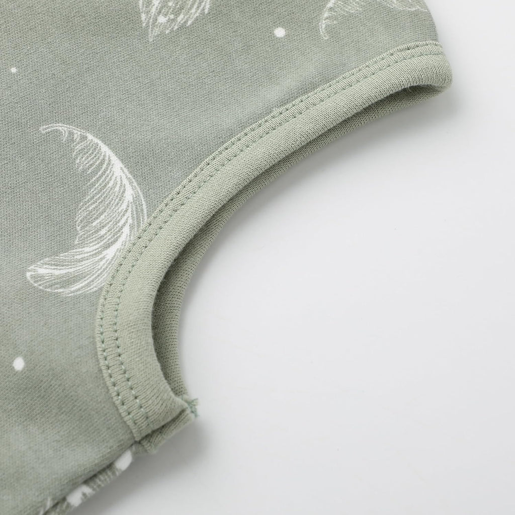 1.0 Tog 100% Organic Cotton Baby Sleeping Bag with Feet Toddler Sleep Sack with Legs Sleeveless Wearable Blanket(1.0
