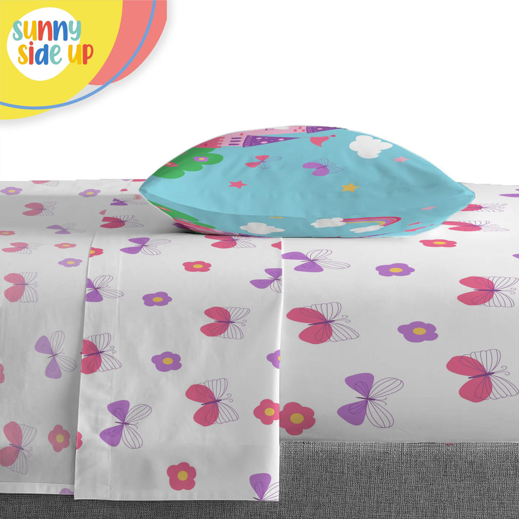 Magic Castle Toddler Comforter Set - 4 Piece Preschool Bedding Includes Comforter, Sheets & Pillow Cover - Super Soft
