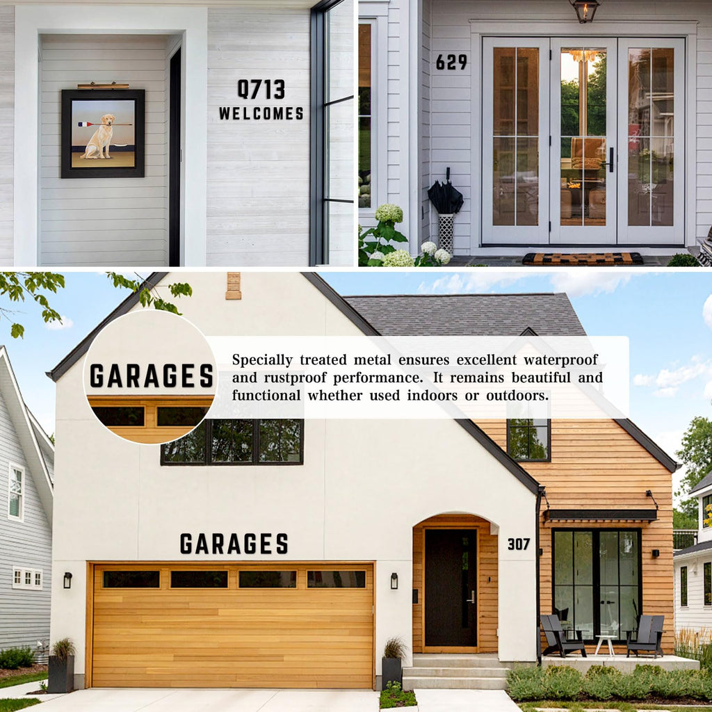 Black Modern Address Numbers, Outdoor Mailbox Numbers, Metal House Numbers and Letters, Farms, Garages Decoration
