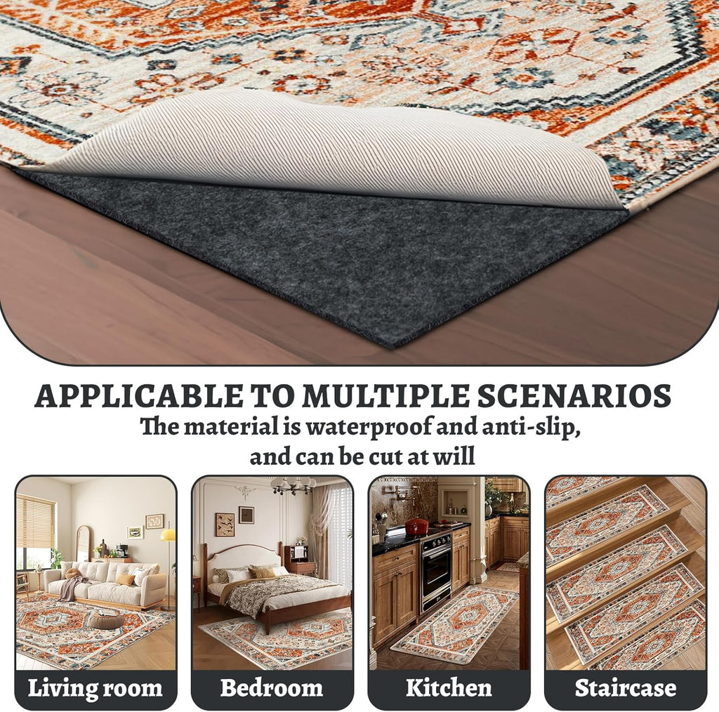 100% Waterproof Rug pad, 5x7 ft Area Rug Non-Slip Rug Pads, Carpet Pads for All Floors and finishes, Felt pad - Set of 35