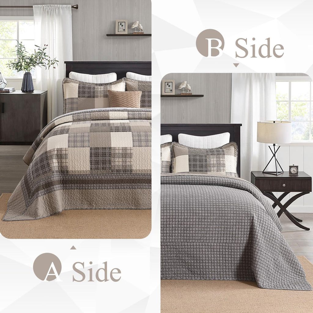 100% Cotton 120x120, Brown Khaki Plaid