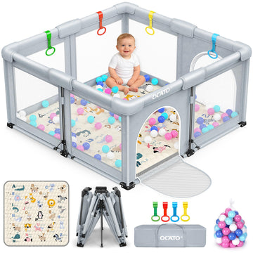 Baby Playpen with Mat Foldable Playpen for Babies and Toddlers 50x50