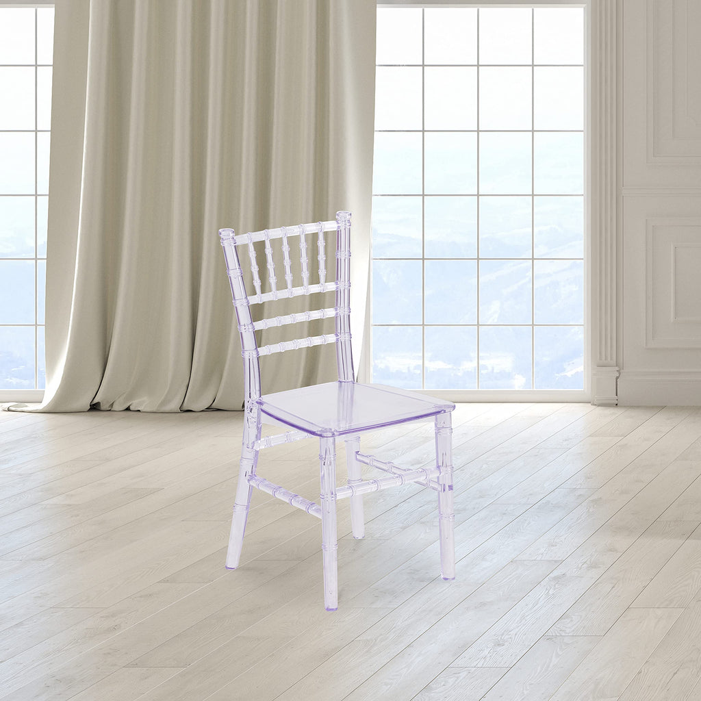 Child's Transparent Crystal Resin Party and Event Chiavari Chair for Commercial & Residential Use