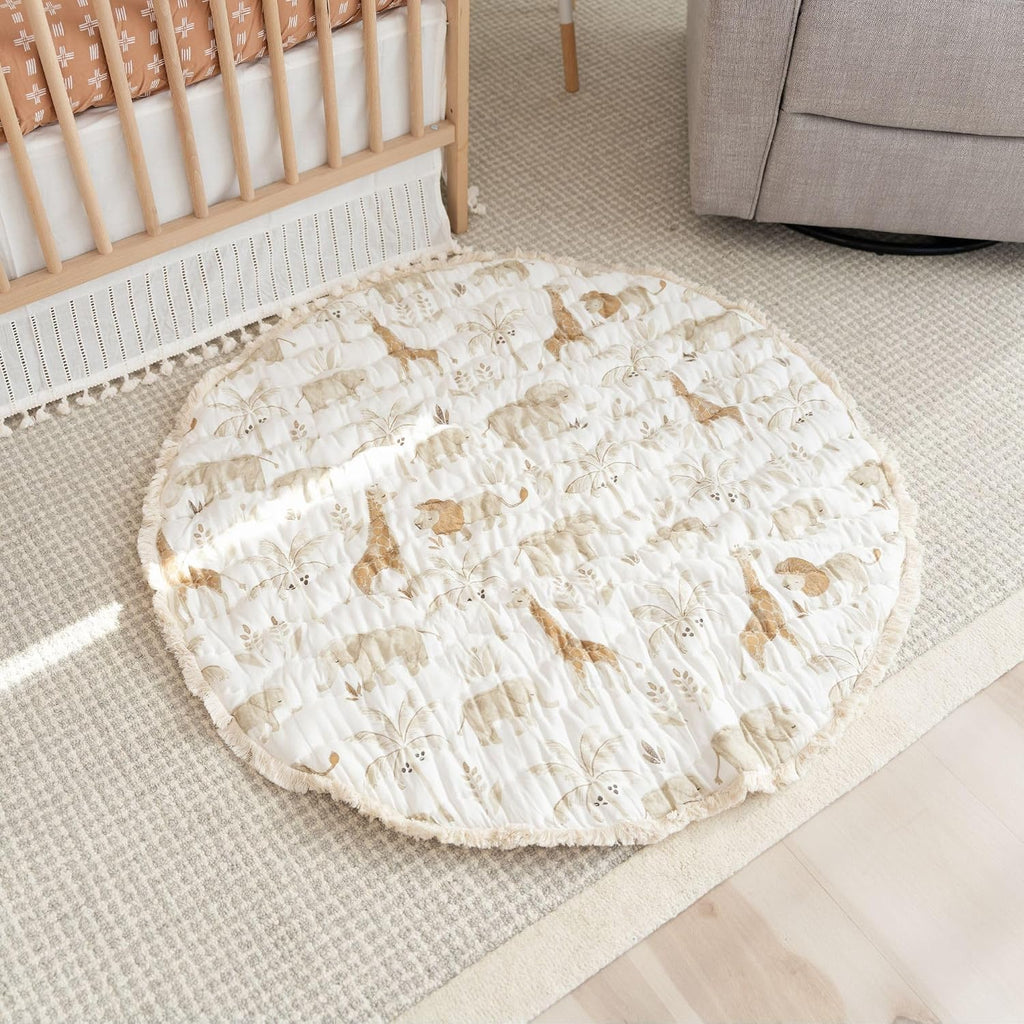 Activity Mat, Baby Play Mat for Boys and Girls, Safari Animal, 40" x 40", Baby Must Haves, Jungle Nursery Decor