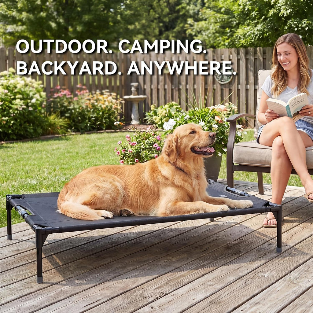 48 Inch Elevated Dog Bed for Large Dogs, Patented Anti-Sag Cot