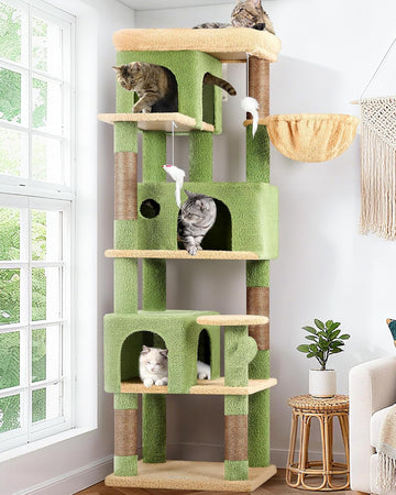 Cactus Corner Cat Tree, 66in Multi-Level Climbing Tower