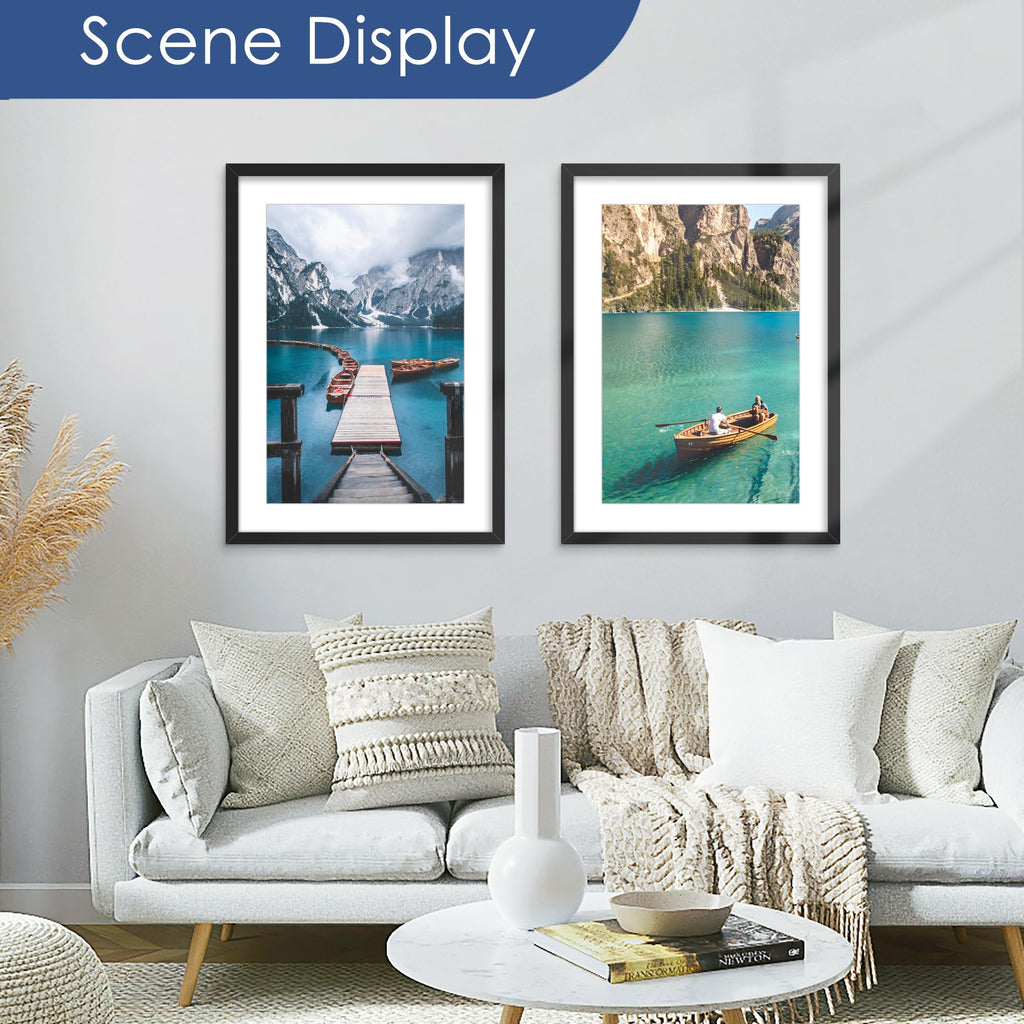 20x28 Picture Frame Set of 6, Wall Mount Display, Black