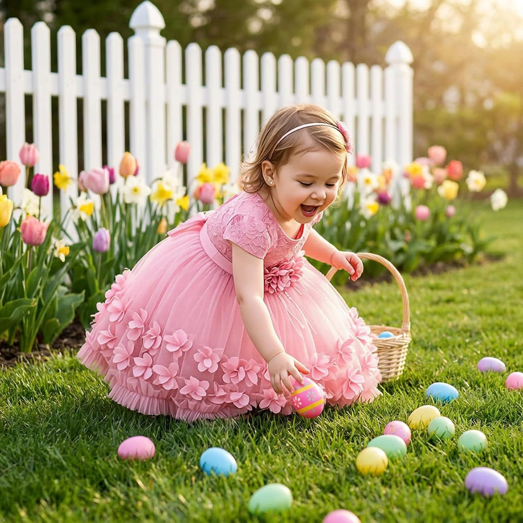 Flower Girl Dress Lace Baby Girl Formal Pageant Dresses 3