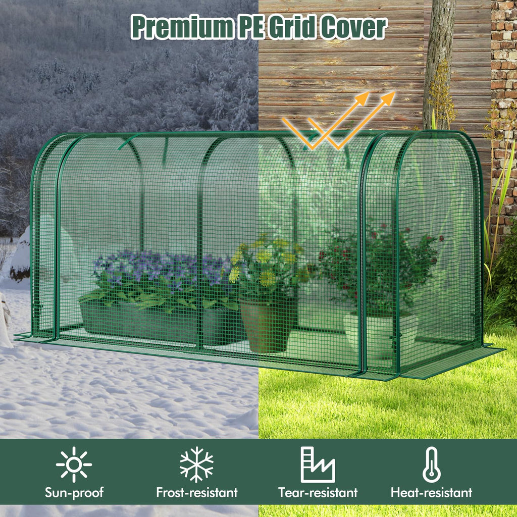 Portable Mini Greenhouse with Waterproof Sun-Protective PE Cover