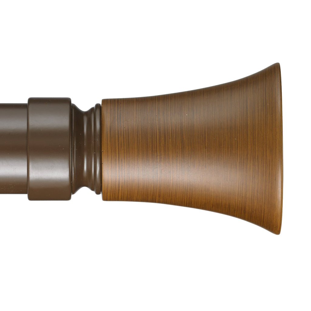 Tekno 40 Tama 1.5 Inch Diameter Single Traverse Window Curtain Rod Set, 120 Inch, Sienna