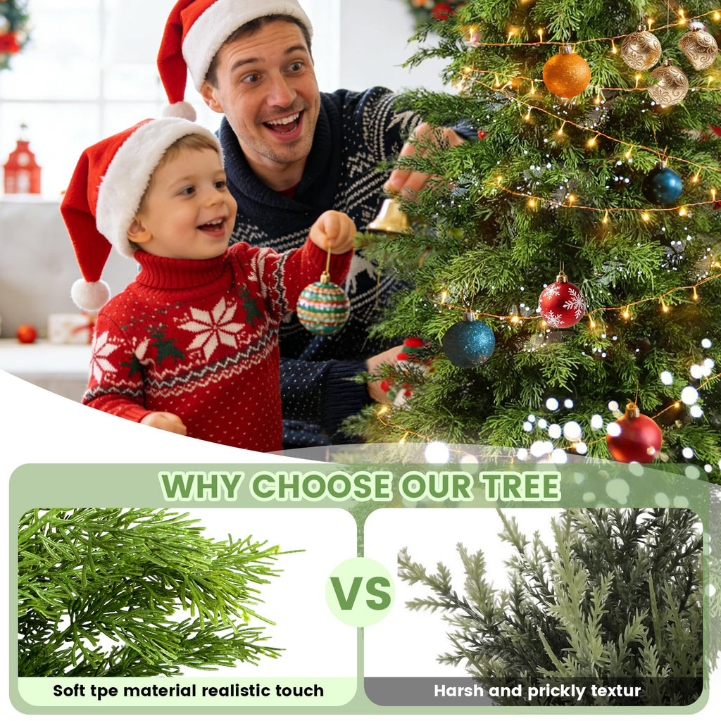 4FT Artificial Cedar Topiary Trees, 2 Pack UV Resistant Faux Pine Tree