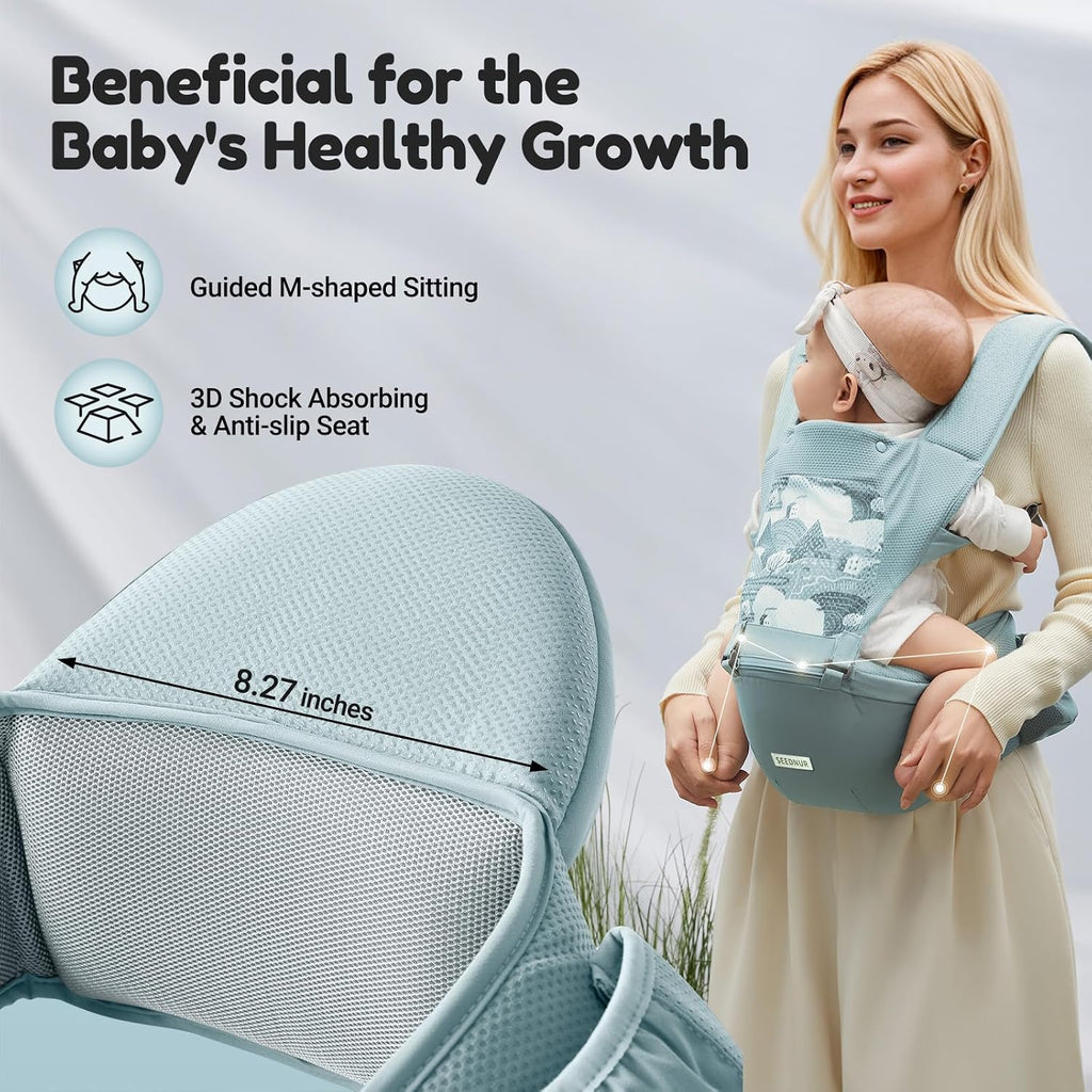 Carrier, Baby Carrier with Hip Seat, Baby Carrier Newborn to Toddler for Ergonomic M Position, in-1 Adjustable Baby