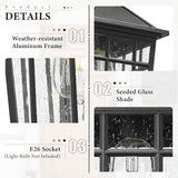 Outdoor Wall Lights for House, Exterior Lighting Fixtures Wall Mount Outdoor Porch Lights Waterproof Black Outdoor Sco