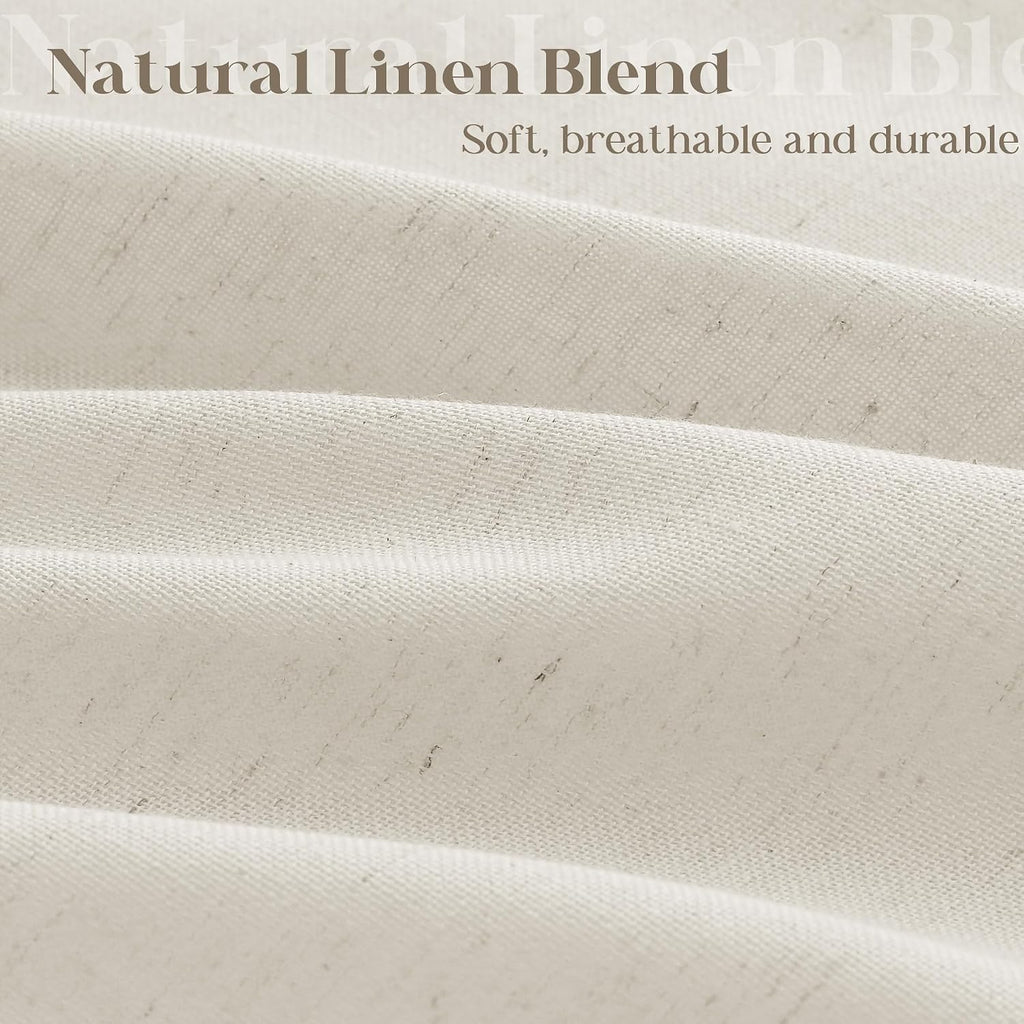 Oatmeal Linen Shower Curtain, Water Repellent — 72"W x 96"L Extra Long