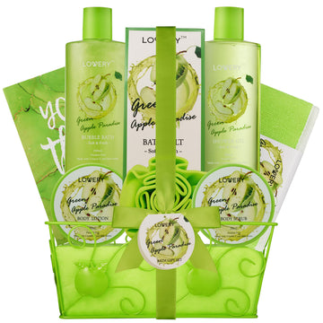 Teacher Appreciation Valentine Gifts, Thankyou Gift, Green Apple Care Package, Relaxation Home SpaGift Baskets for