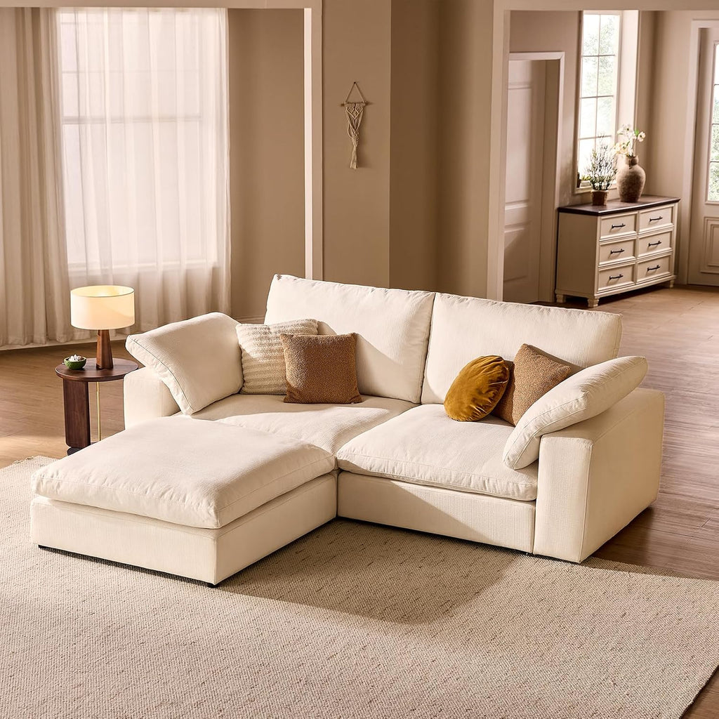 Modular Cloud Couch Sectional Sofa Oversized 31.5" Deep Seat Comfy Couch Sofas with Washable Cloud Couches Loveseat