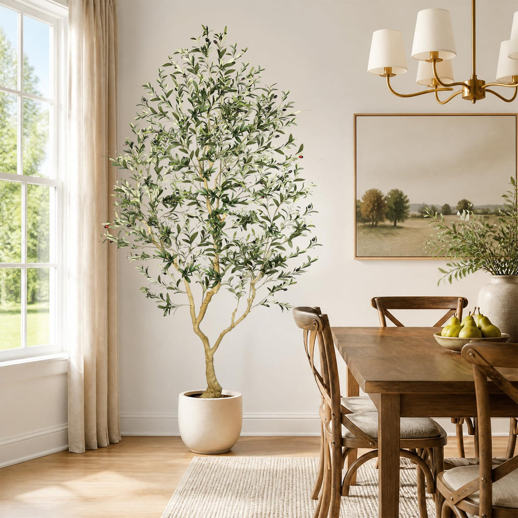 Olive Trees Artificial Indoor 8FT UV Resistant Faux Trees Outdoor